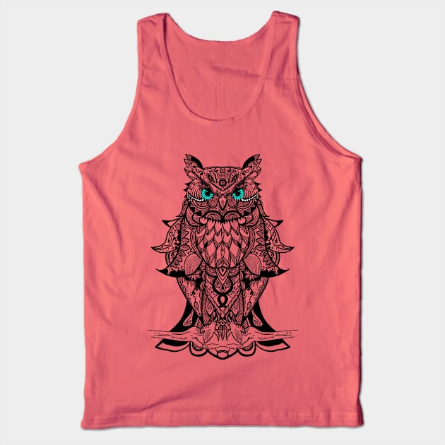 Best T-shirt is great for owl fans, Black Mandala Owl art T-shirt T-Shirt T-Shirt Tank Top by g14u